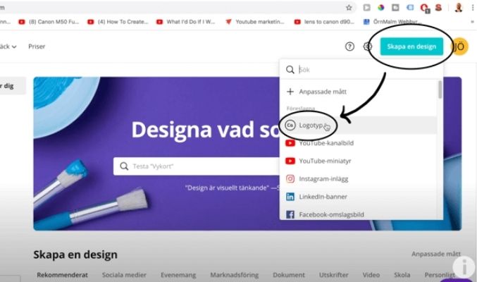 Designa youtubekanal steg 2